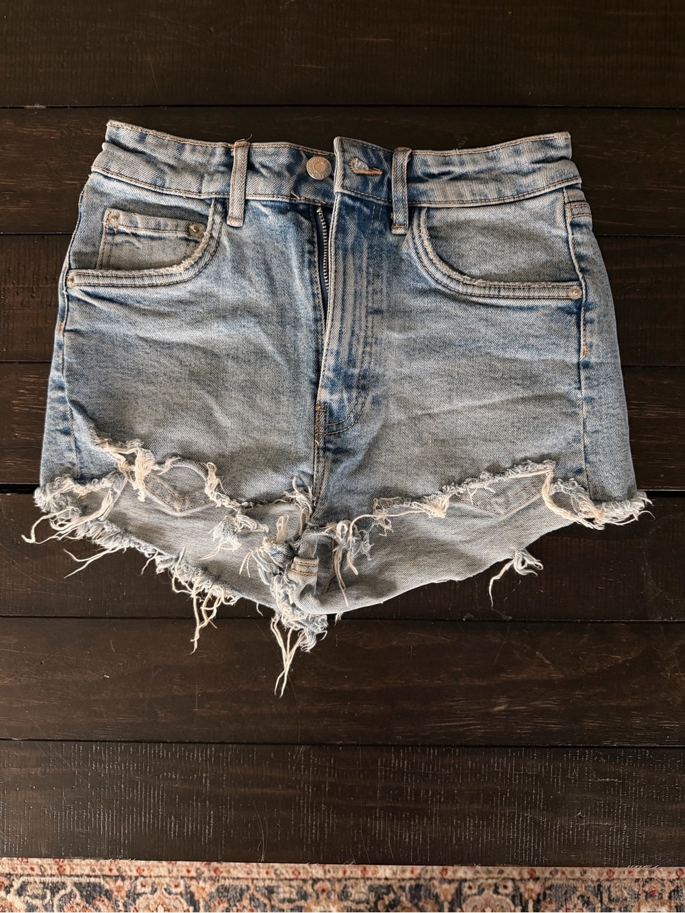 High Rise Extreme Distressed Cutoff Denim Shorts